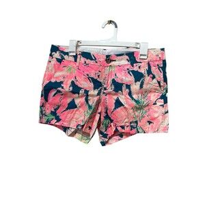 Women's Lilly Pulitzer Callahan Shorts 8 Pink Tidal Wave Pans Garden Floral